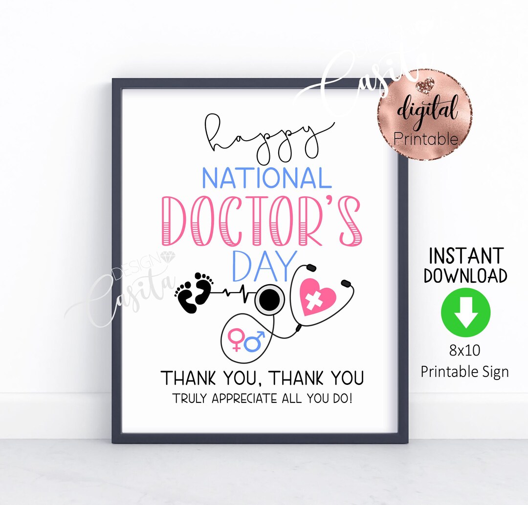 Doctor's Day OBGYN Thank You Printable 8x10 Party Sign,treats ...