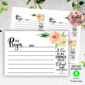 Gebedskaarten Afdrukbare Schrifttekst bloemen Filippenzen 4:13, bevestigingskaart, ik kan alle dingen doen, kerkplanner, geloofsbijbelvers, gebedstijd