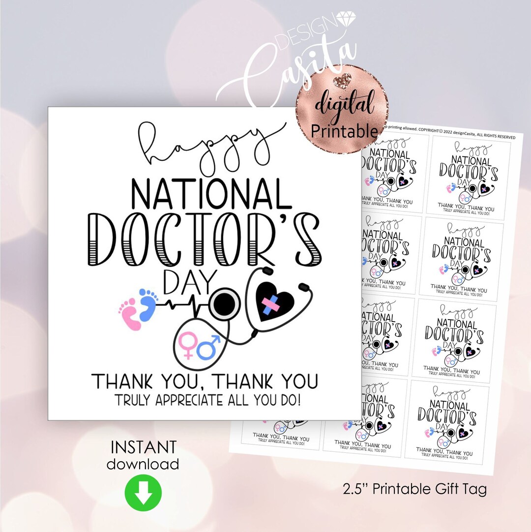 Doctor's Day OBGYN Printable Gift Tag 2.5,OBGYN Thank You,obstetrician ...
