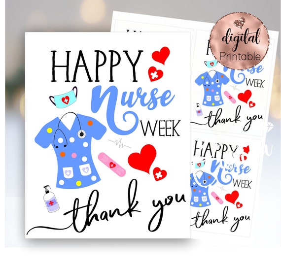 Nurse Week Printable Card 4x5 Flat Cardmini Cookie Card 2021 | Etsy