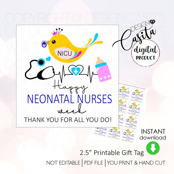 Nicu Nurse Printable Thank You Etsy