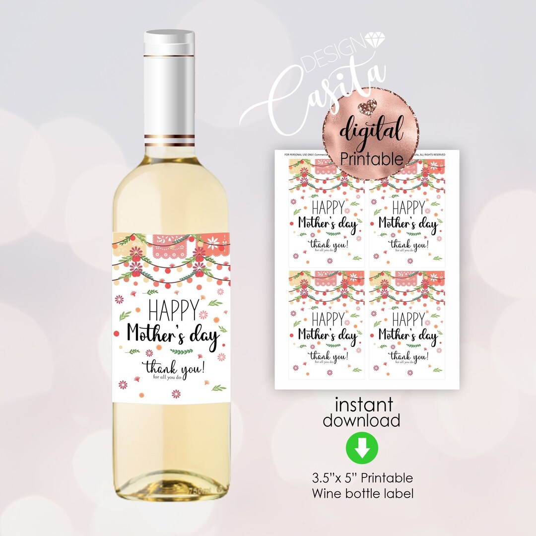 Wine Bottle Stickers Mothers Day