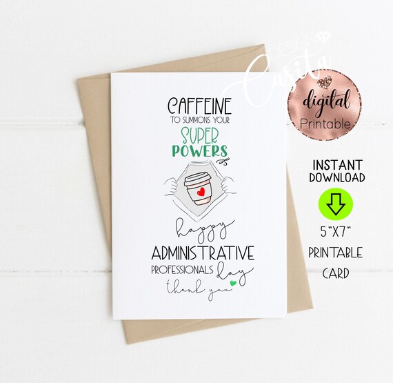 Administrative Professionals Day Funny Coffee Printable 5x7 - Etsy