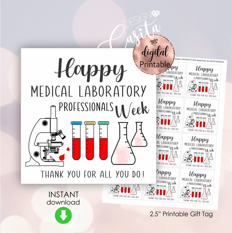 Happy Medical Laboratory Professionals Week Printable Favor Etsy