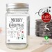 Mason Jar Merry Christmas Printable Gift Tag Label 3x4,home Candy Jar Label,hot Cocoa Mix Label ...