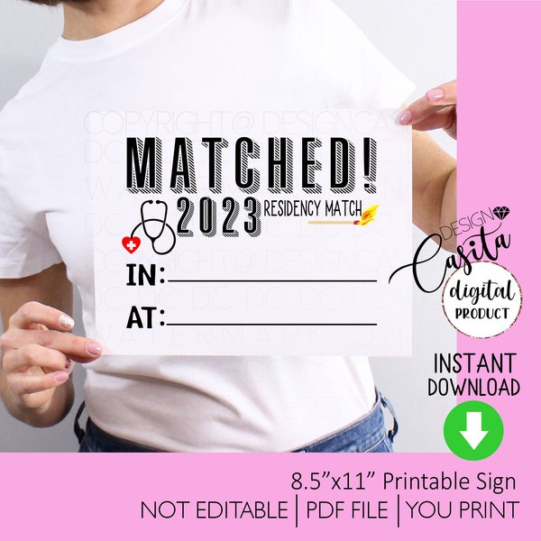 Residency Match Day 2023 Signs Etsy Canada