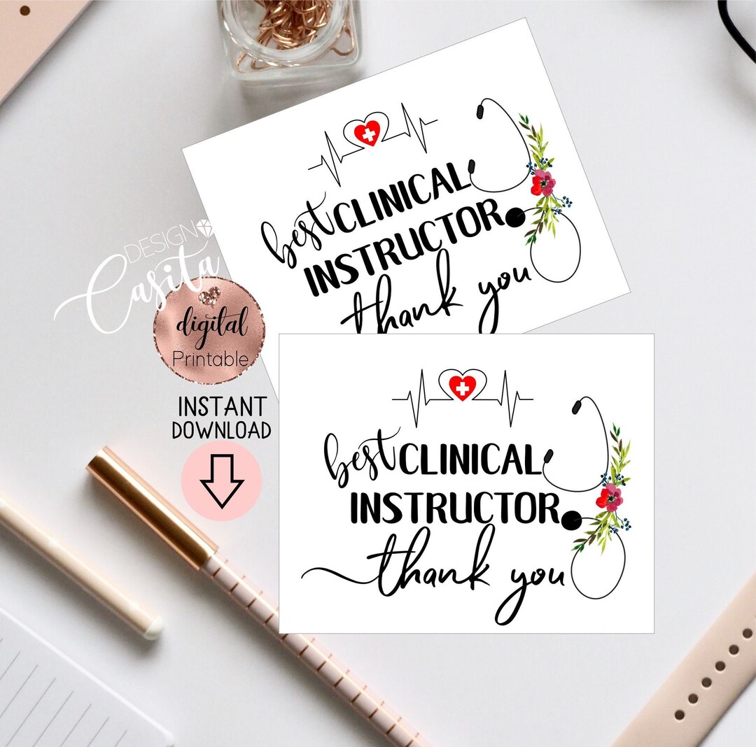 Clinical Instructor Thank You Card, Nurse Week,printable Medical Card,thank You Preceptor