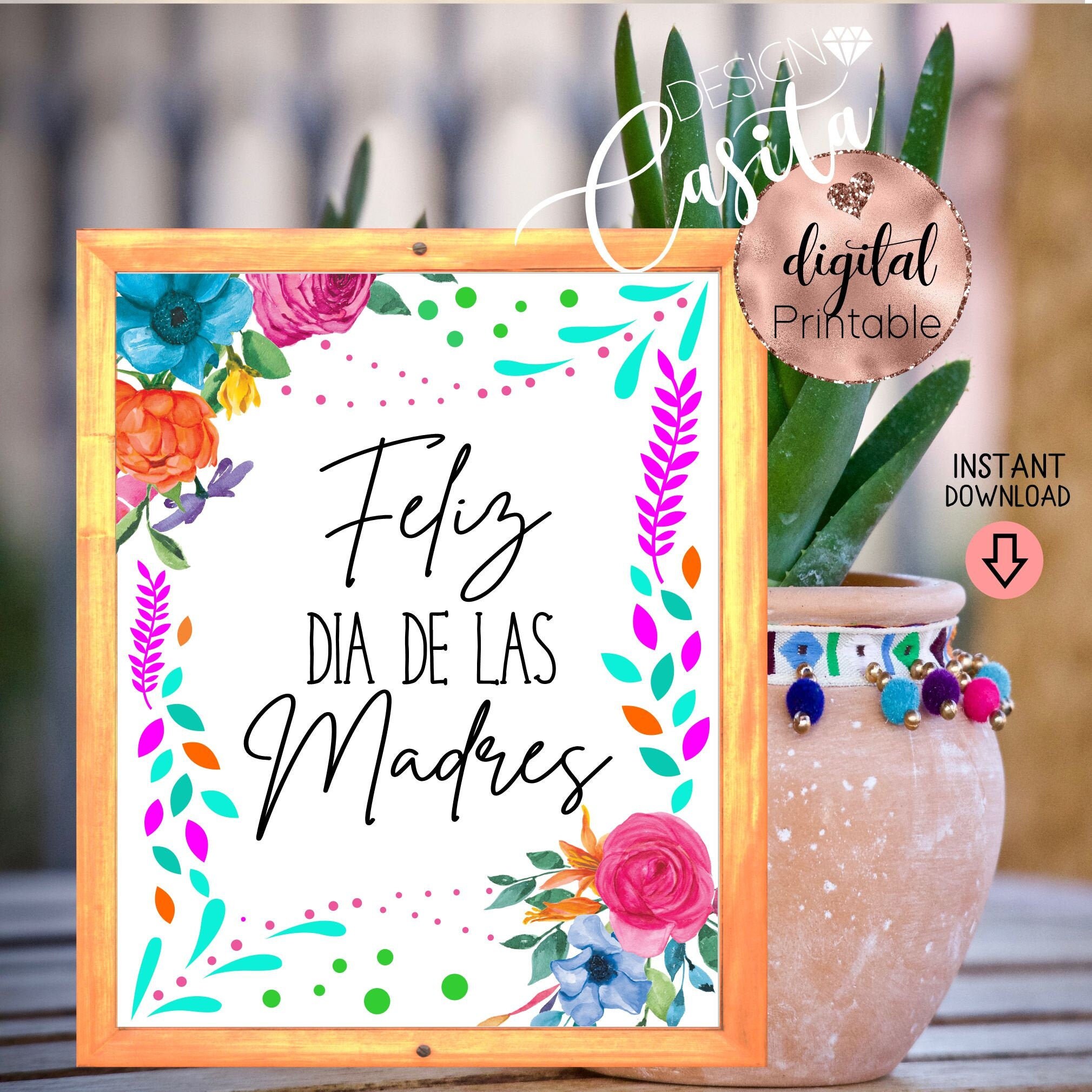 Feliz Dia De Las Madres Printable Party Signspanish - Etsy Finland