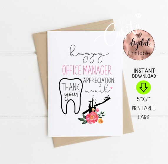 Happy Office Manager Appreciation Month Dental Printable Etsy