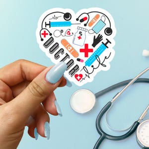 Doctor Life Stethoscope heart Medical Sticker,Medical student graduation gift,Heart Doctor favor,Healthcare sticker,Medical school sticker