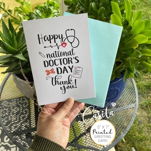 Doctor's Day and Medical Thank You Printed Physical 5x7 Folded Greeting ...