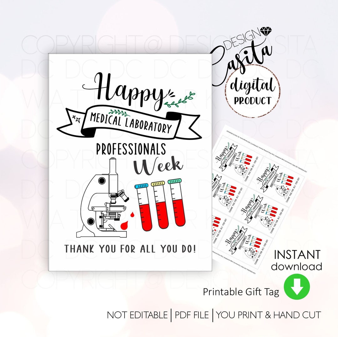 Happy Medical Laboratory Professionals Week Printable Favor Gift Tag