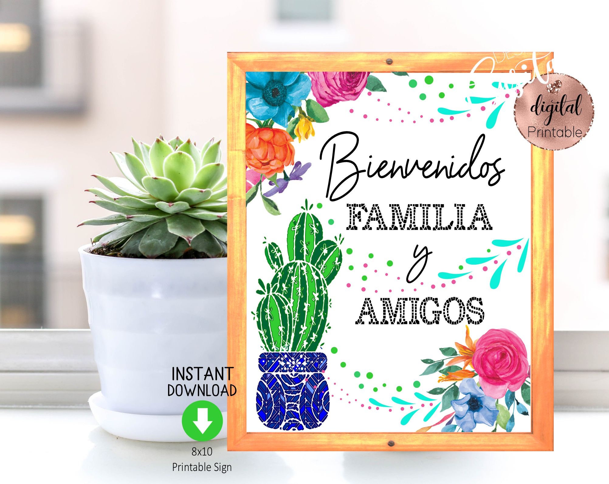 Bienvenidos Familia y Amigos Home and Party 8x10 Printable 