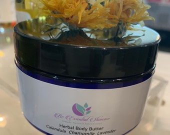 Herbal Body Butter | Cocoa Butter | Unrefined Shea | Calendula | Lavender | Chamomile | Rose Petals | Dried Herbs