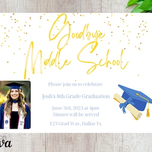 Goodbye Middle School | 8th Grade Graduation Editable Invite
