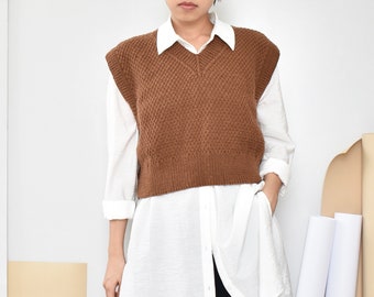 Knitting vest pattern, Knitting sweater pattern, Easy knit vest pattern, Beginner knitting vest, Oversized sweater knit, Clothing pattern
