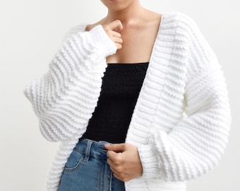 Chunky knitting cardigan pattern, Easy cardigan knitting pattern, Sweater knit pattern, Beginner sweater pattern, Oversized cardigan pattern