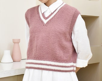 Easy Knit Vest Etsy