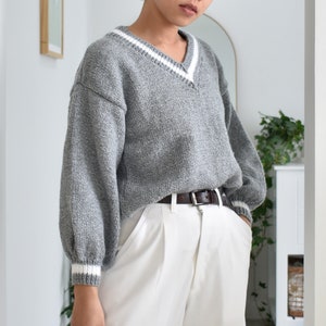 Knitting sweater pattern, Knit sweater pattern, Easy sweater knitting pattern, Oversize sweater pattern, Beginner knitting pullover