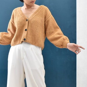Knitting cardigan pattern, Easy cardigan knit pattern, Cropped cardigan pattern, Beginner sweater pattern, Oversized cardigan pattern