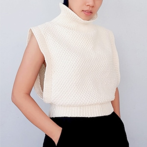 Vest knitting pattern, Sweater vest pattern, Oversized knit vest pattern,  Beginner sweater knit pattern, Knitting pullover sweater