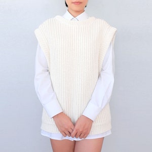 Patron de gilet en tricot surdimensionné : côtes pour débutants (patron PDF)