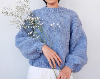 Modèle de pull en tricot épais, modèle de pull en tricot, modèle de tricot de pull facile, modèle de pull oversize, gilet à tricoter pour débutant