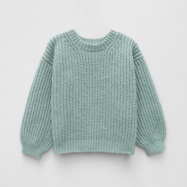 Crochet Ribbed Crewneck Sweater Pattern: Easy Pullover Pattern (English)