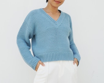 Crochet sweater pattern, Easy crochet pullover pattern, Beginner crochet cardigan pattern, Cozy sweater pattern, Modern sweater pattern