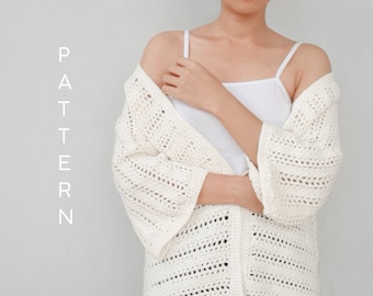 Easy Crochet Kimono Cardigan Pattern: Modern Boho Sweater (PDF Pattern)