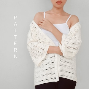 Easy Kimono Cardigan Crochet Pattern, Crochet Cardigan Pattern, Modern Crochet Sweater Pattern, Long Cardigan Crochet Pattern, Boho Cardigan