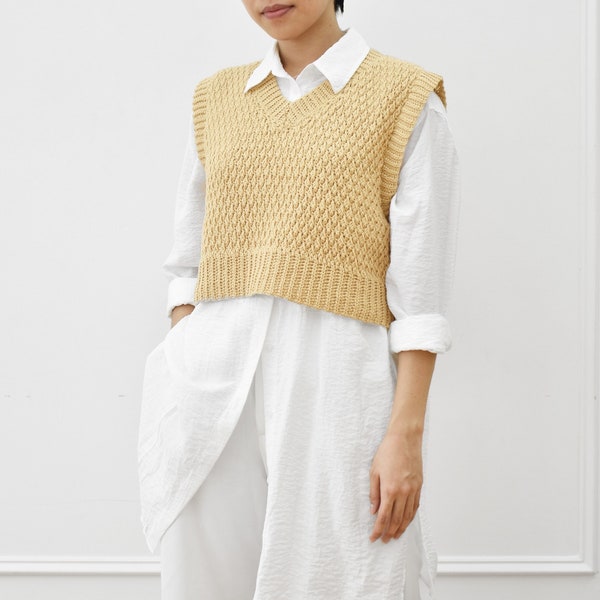 Modern crochet vest pattern, V-neck vest crochet pattern, Crochet sweater pattern, Easy crochet vest pattern, Crochet modern pullover