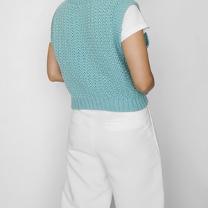 Crochet ribbed vest pattern, Crochet sweater pattern, Easy crochet vest pattern, Star stitch pullover, Modern crochet vest pattern image 5