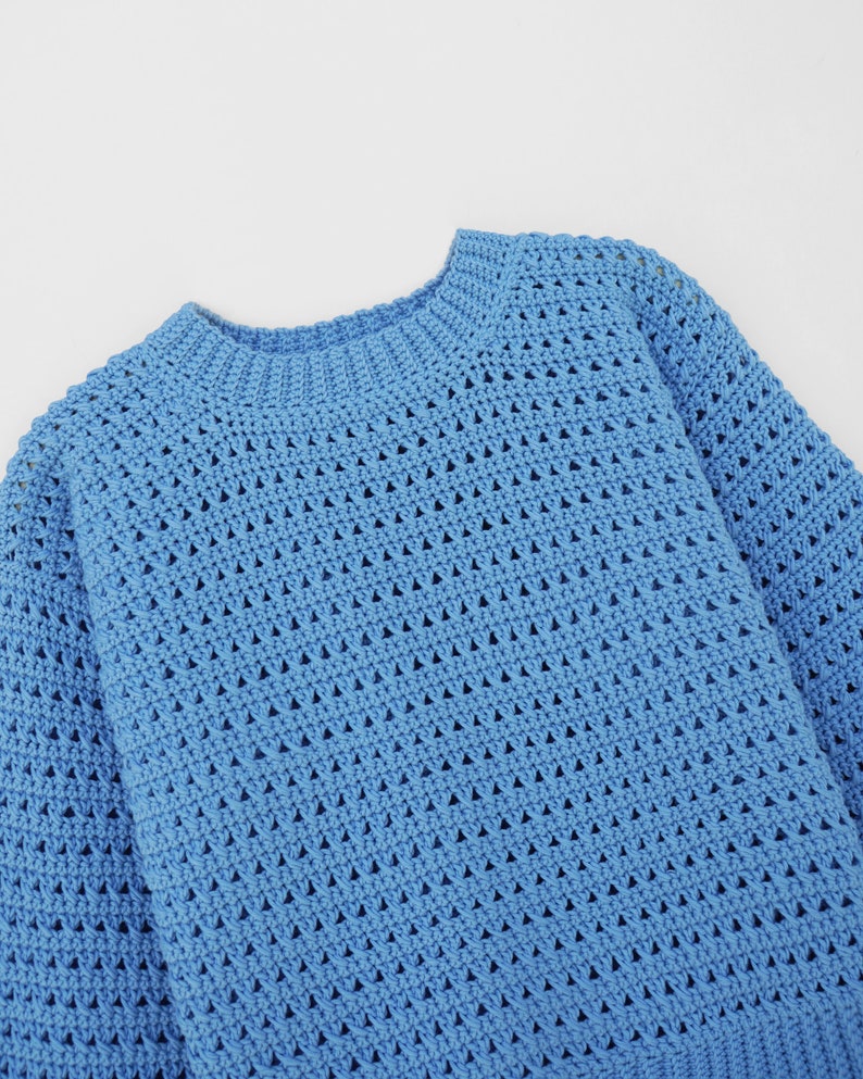 Crochet sweater pattern, Crochet lace sweater pattern, Easy sweater crochet, Oversize sweater pattern, Cozy crochet pullover image 2