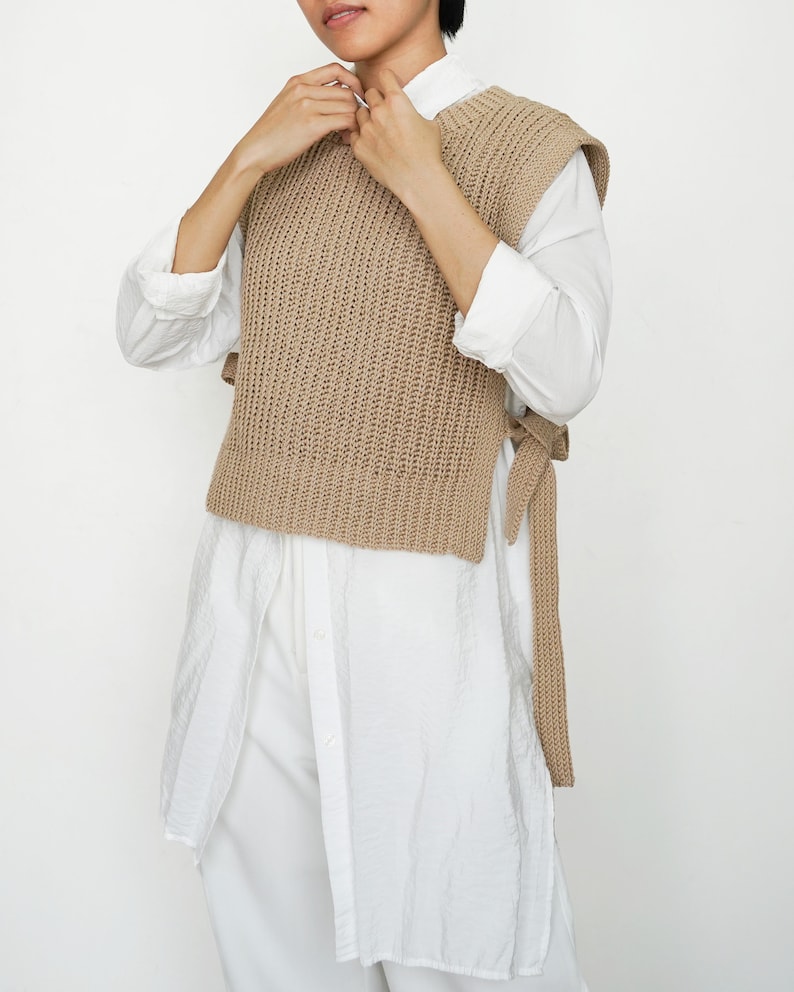 Crochet ribbed vest pattern