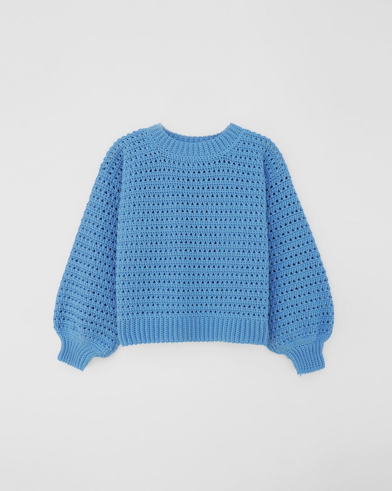 Crochet sweater pattern, Crochet lace sweater pattern, Easy sweater crochet, Oversize sweater pattern, Cozy crochet pullover image 1