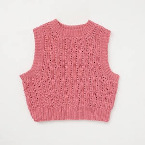 新品Herencia cut out design over knit vest Red Diamond Patterned Knitted Vest | Kyujin - NMIXX
