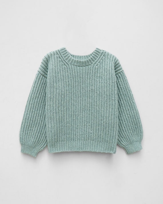 Crochet Ribbed Crewneck Sweater Pattern: Easy Pullover Pattern (English)