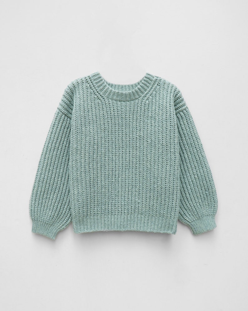Crochet ribbed sweater pattern, Easy crochet sweater pattern, Crewneck sweater, Modern cozy pullover, Easy crochet jumper, Cozy sweater image 1