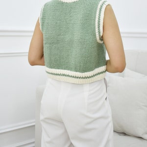 Chunky knitting vest pattern, Easy knitting vest sweater, Easy knit vest pattern, Beginner knitting vest sweater, Top knitting pattern image 5