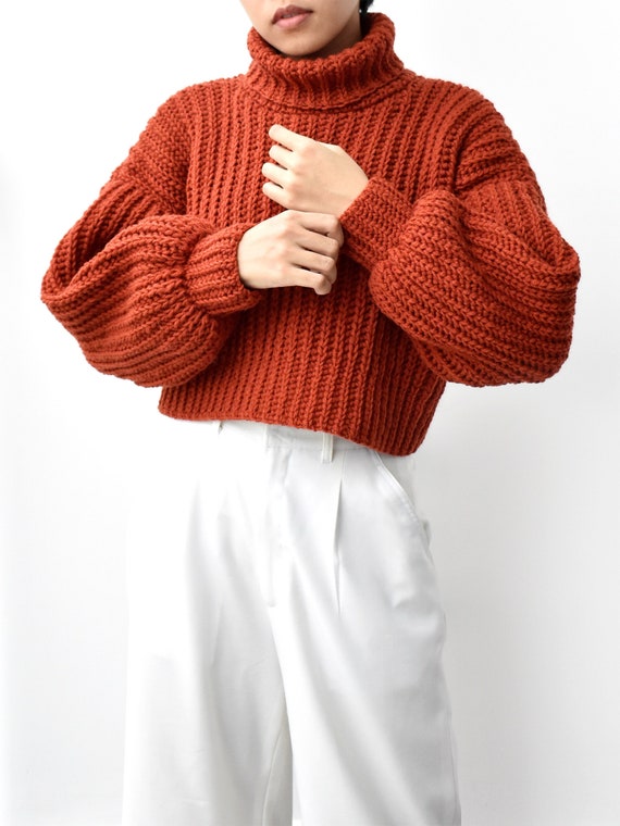 Crochet Turtleneck Ribbed Sweater Pattern: Easy Pattern (English)