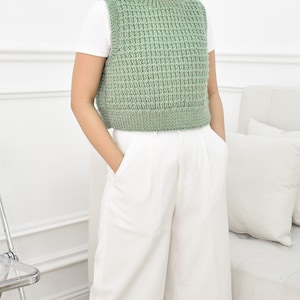 Knitting vest pattern, Easy knitting vest sweater, Easy knit vest pattern, Beginner knitting vest sweater, Top knitting pattern image 3