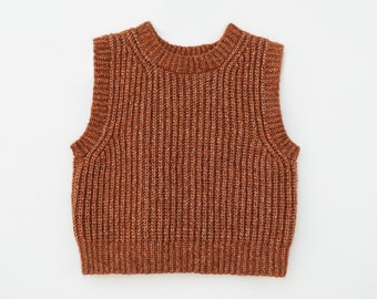 Modèle de gilet côtelé au crochet, Modèle de pull au crochet, Modèle de gilet au crochet facile, Pull côtelé au crochet et Modèle de gilet au crochet moderne