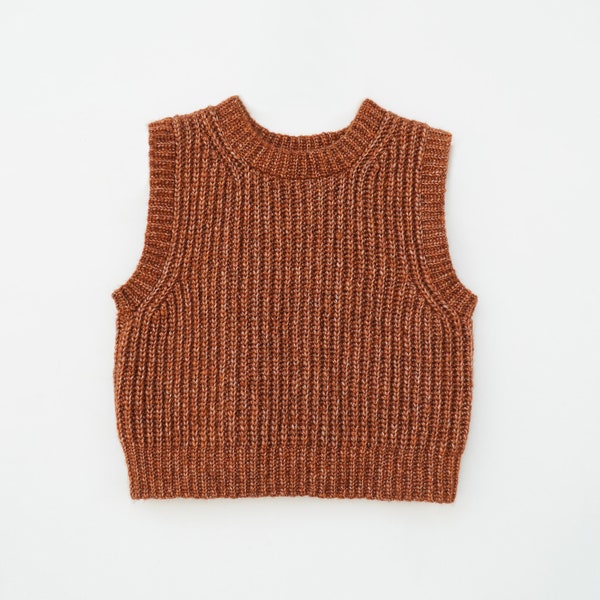 Crochet Ribbed Vest Pattern: Easy Pullover (PDF Pattern)