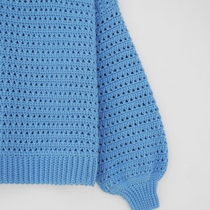 Crochet sweater pattern, Crochet lace sweater pattern, Easy sweater crochet, Oversize sweater pattern, Cozy crochet pullover image 3