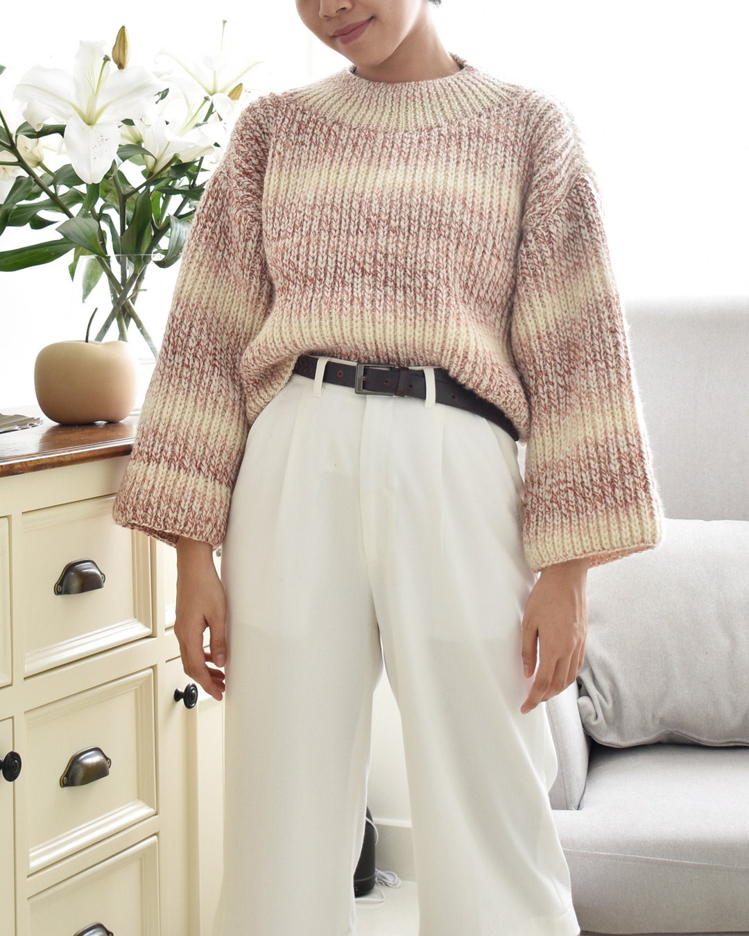 Oversized Knit Pullover Sweater Pattern: Easy Shaker Rib (PDF Pattern ...