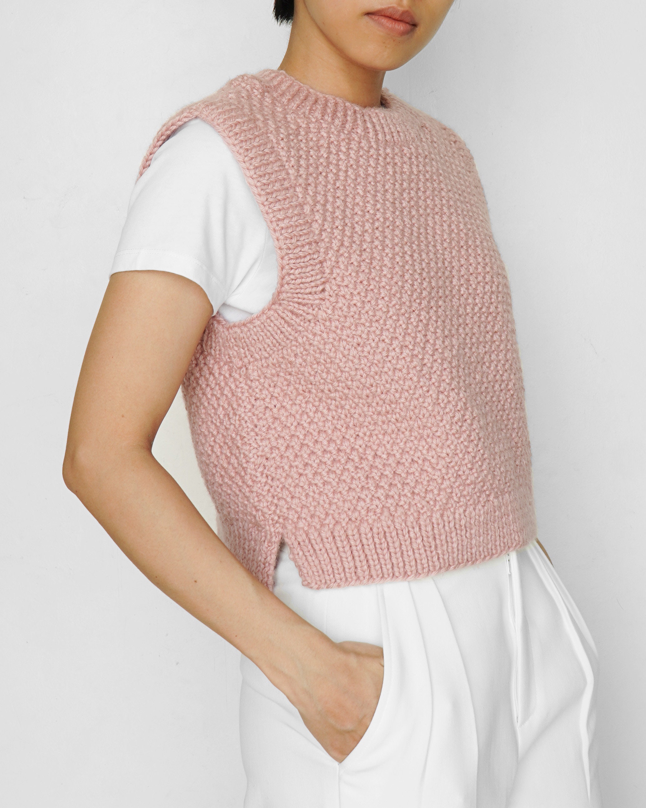 Knitting Side Split Vest Pattern, Easy Knitting Vest Sweater