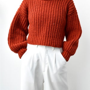 Crochet sweater pattern, Easy crochet sweater pattern, Turtleneck sweater crochet, Oversize sweater pattern, Beginner crochet pullover image 2