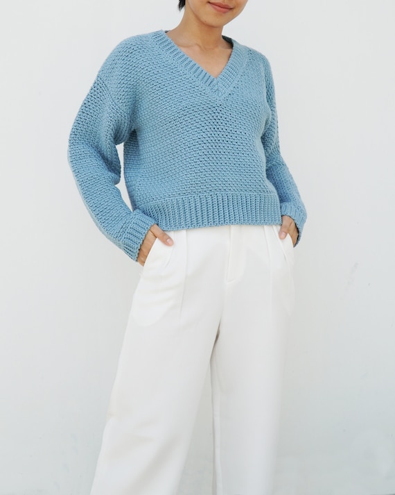 Crochet Sweater Pattern Easy Crochet Pullover Pattern Etsy
