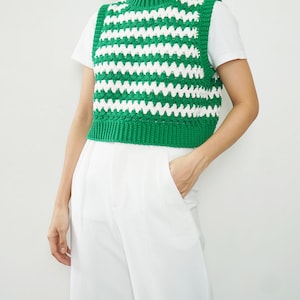 Modern crochet vest pattern, Striped vest pattern, Crochet granny sweater pattern, Easy crochet vest pattern, Crochet modern pullover image 7